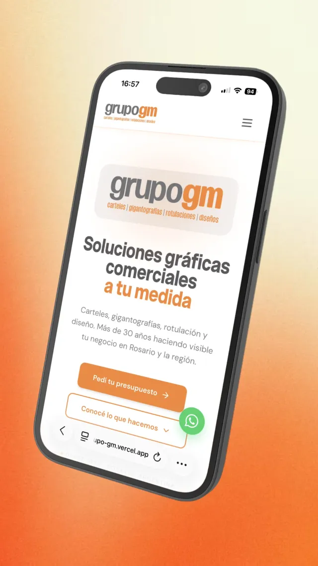 Grupo GM — mockup del proyecto